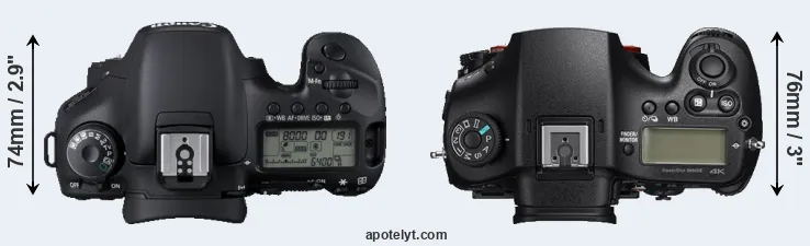 Compare 7D versus A99 II top