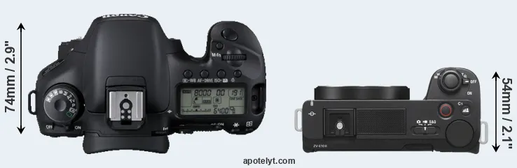 Compare 7D versus ZV-E10 II top