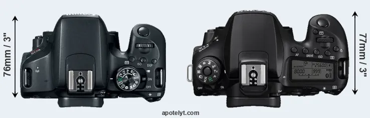 Compare 800D versus 90D top
