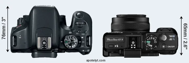 Compare 800D versus G1X top
