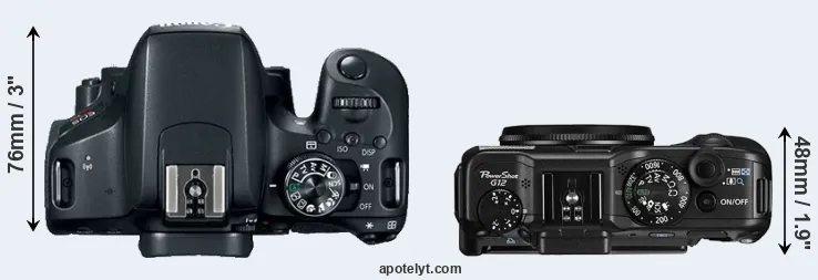 Compare 800D versus G12 top
