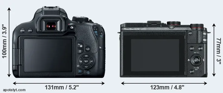 Comparison 800D or G3X rear