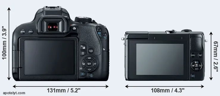Comparison 800D or M100 rear
