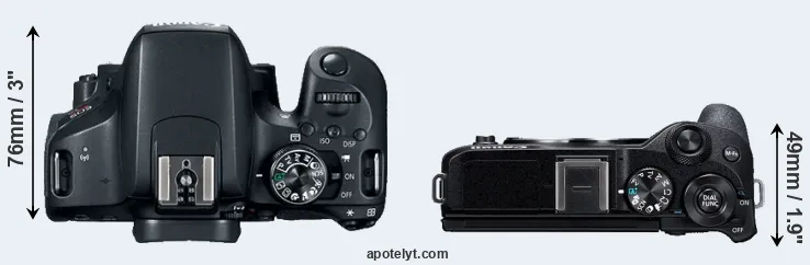 Compare 800D versus M6 Mark II top