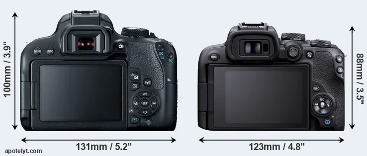 Comparison 800D or R10 rear