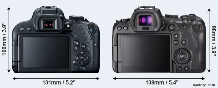 Comparison 800D or R6 rear