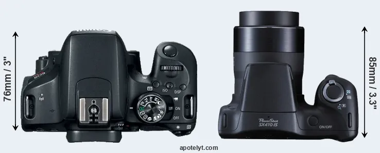 Compare 800D versus SX410 top