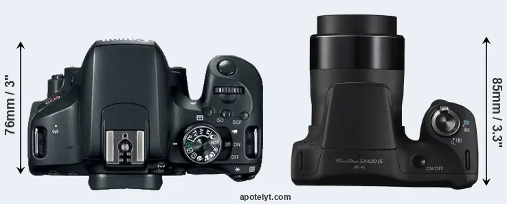 Compare 800D versus SX430 top