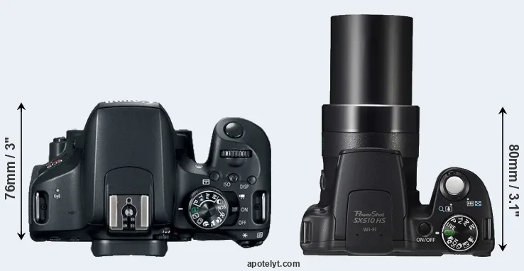 Compare 800D versus SX510 top