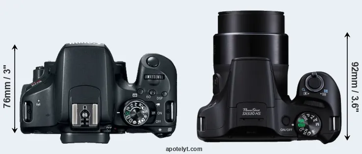 Compare 800D versus SX530 top