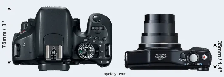 Compare 800D versus SX700 top