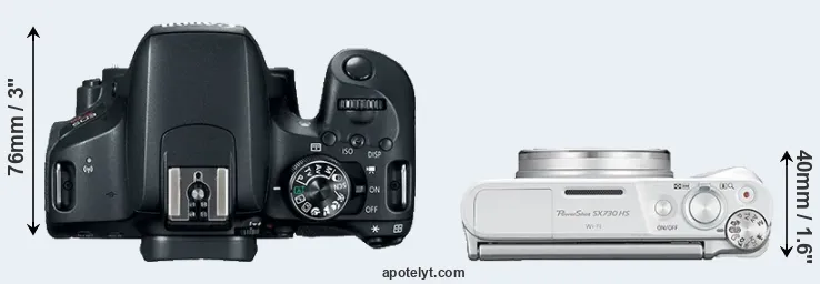 Compare 800D versus SX730 top