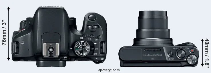 Compare 800D versus SX740 top