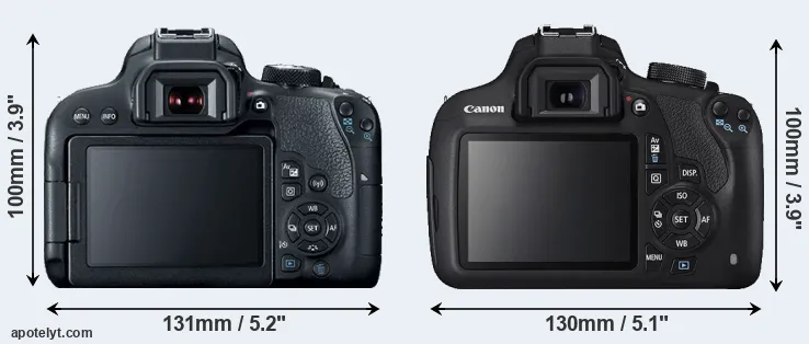 Comparison 800D or T5 rear