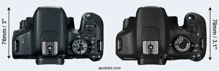 Compare 800D versus T5 top