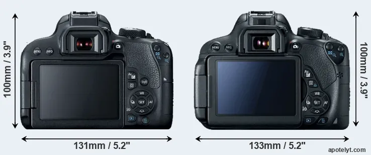 Comparison 800D or T5i rear