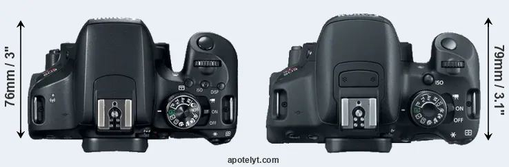 Compare 800D versus T5i top