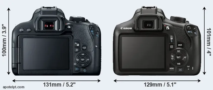 Comparison 800D or T6 rear