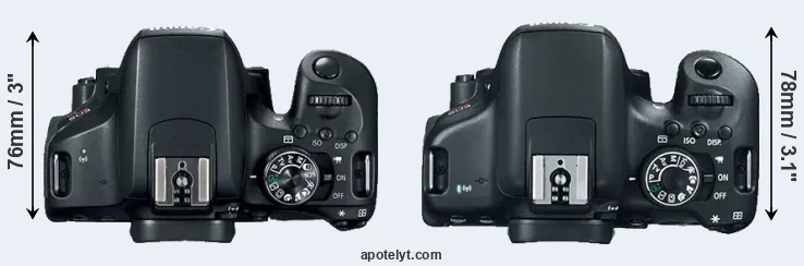 Compare 800D versus T6i top