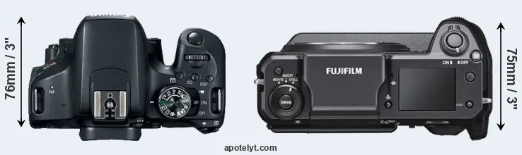 Compare 800D versus GFX 100 top
