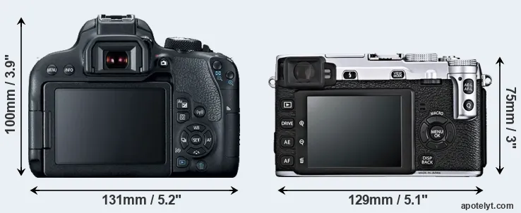 Comparison 800D or X-E1 rear