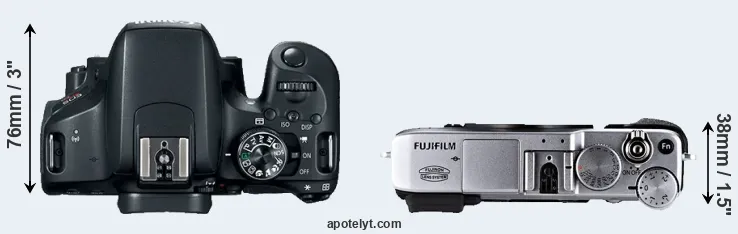 Compare 800D versus X-E1 top
