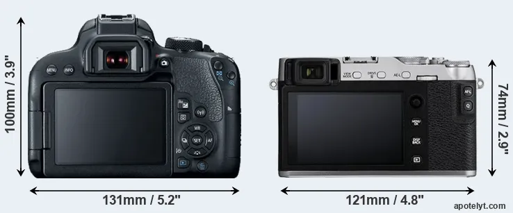 Comparison 800D or X-E3 rear
