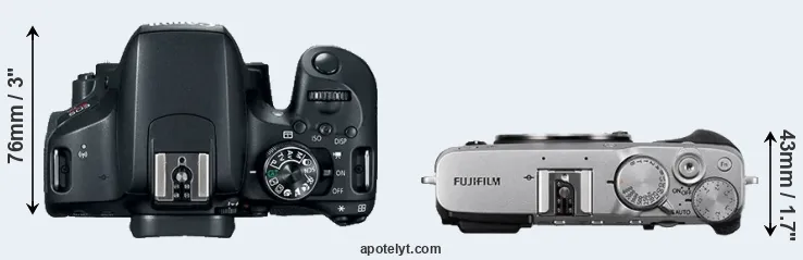 Compare 800D versus X-E3 top