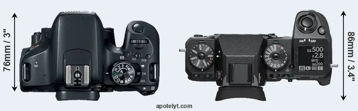 Compare 800D versus X-H1 top