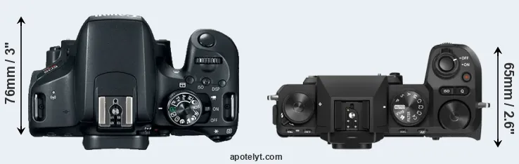 Compare 800D versus X-S20 top