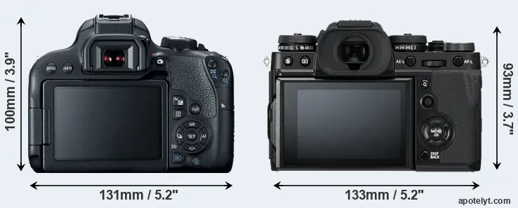 Comparison 800D or X-T3 rear