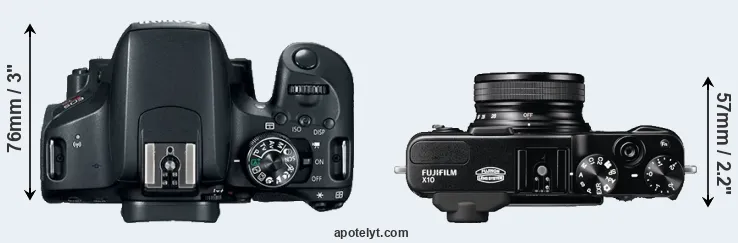 Compare 800D versus X10 top