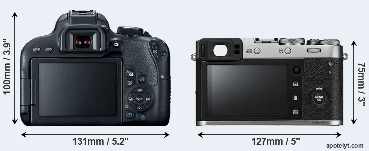 Comparison 800D or X100F rear