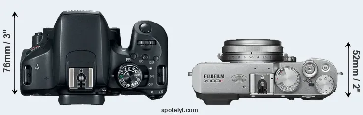Compare 800D versus X100F top