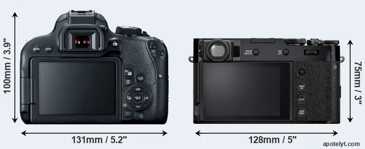 Comparison 800D or X100V rear