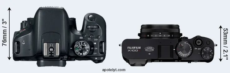 Compare 800D versus X100V top