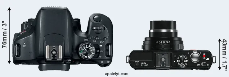 Compare 800D versus D-LUX 5 top