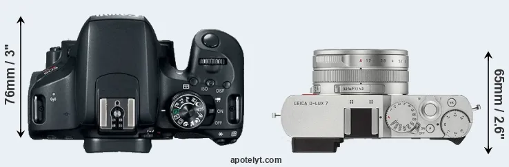 Compare 800D versus D-LUX 7 top