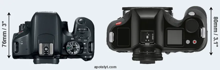 Compare 800D versus S3 top