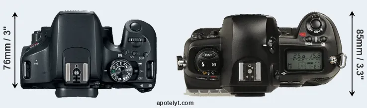 Compare 800D versus D1 top