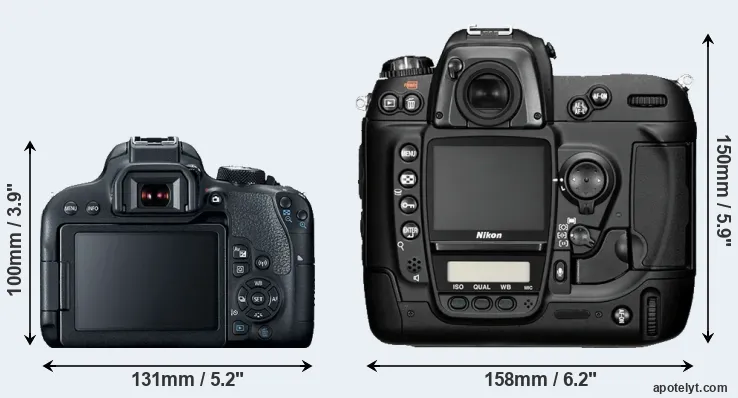 Comparison 800D or D2H rear