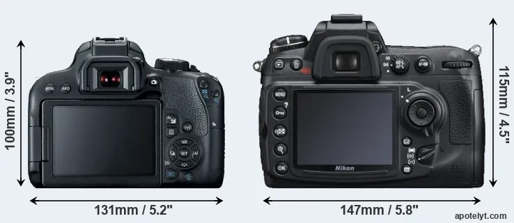 Comparison 800D or D300S rear