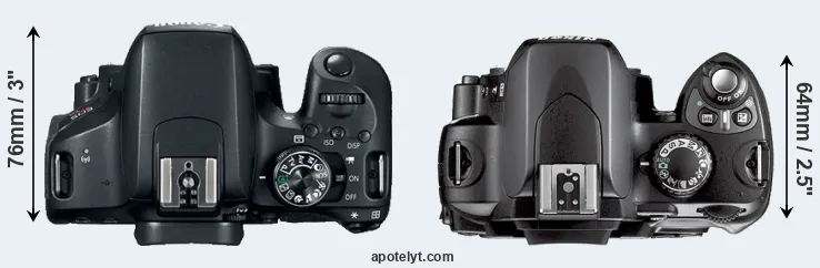 Compare 800D versus D40X top