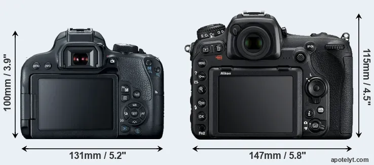 Comparison 800D or D500 rear