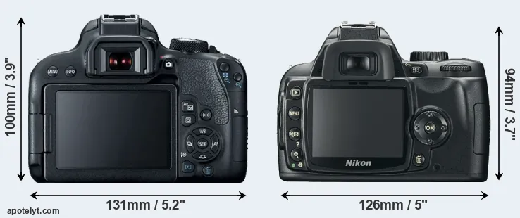 Comparison 800D or D60 rear