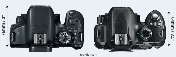 Compare 800D versus D60 top