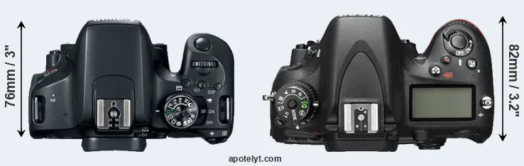 Compare 800D versus D600 top
