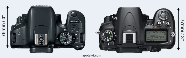 Compare 800D versus D7000 top