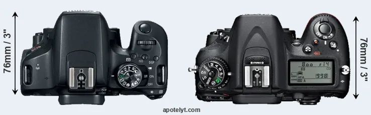 Compare 800D versus D7100 top
