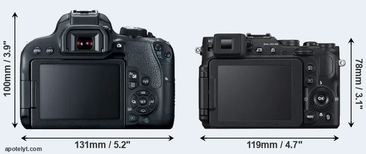 Comparison 800D or P7800 rear